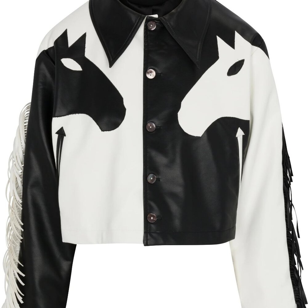 Fashion Brand Company Dueling Horses Jacket size 4x/5x plant-based leather